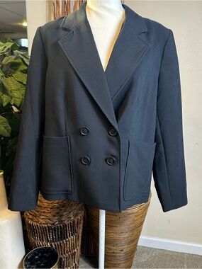Alfani Women's Double-Breasted Black Blazer Jacket